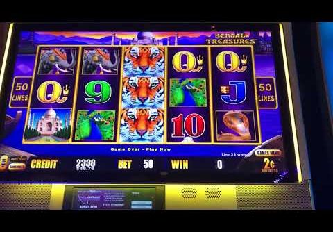 Live play on lightning link bengal treasures slot machine big win!