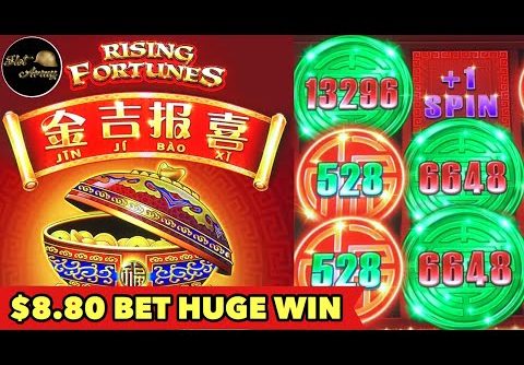 💰$8.80 BET HUGE WIN💰RISING FORTUNE NEW BONUS SLOT MACHINE