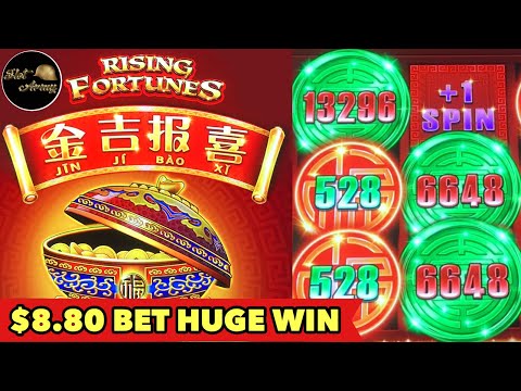 💰$8.80 BET HUGE WIN💰RISING FORTUNE NEW BONUS SLOT MACHINE