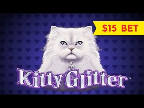 Kitty Glitter Slot – DRAMATIC & BIG WIN BONUS – $15 Max Bet!