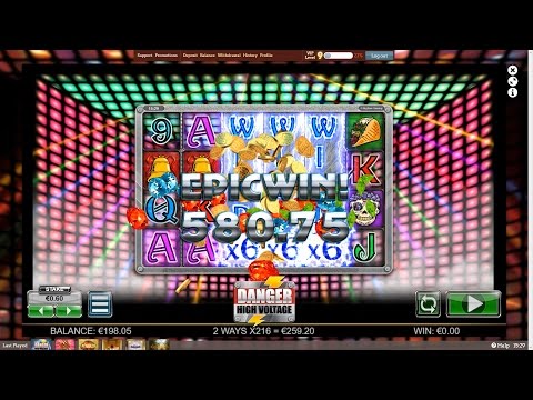 SUPER MEGA WIN – Danger! High Voltage – Base Game Hit – NEW Big Time Gaming Slot