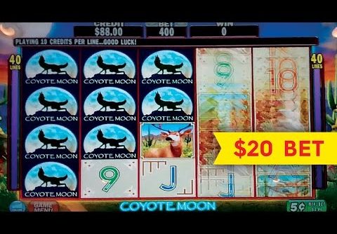 Coyote Moon Slot – $20 High Limit Bet – BIG WIN LIVE PLAY!