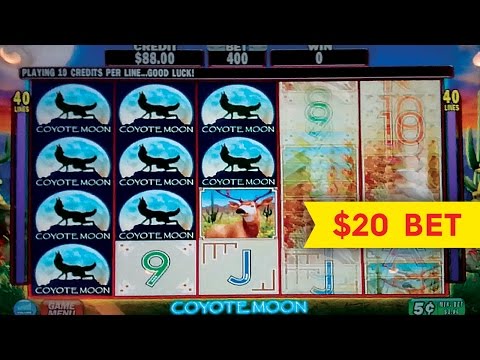 Coyote Moon Slot – $20 High Limit Bet – BIG WIN LIVE PLAY!