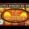 88 Fortunes Slot Machine – Multiple Bonuses – Big Wins!