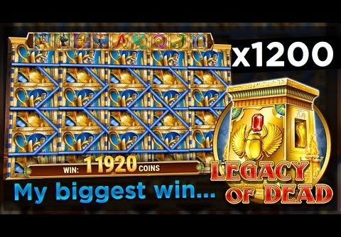 MY BIGGEST SLOT WIN.. INSANE 1200x On Legacy Of Dead! ($12000+)