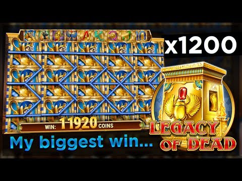 MY BIGGEST SLOT WIN.. INSANE 1200x On Legacy Of Dead! ($12000+)