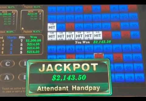 Super Big JACKPOT HANDPAY! On KENO of all things!  $10,000 of wins on Keno & slot machines in Vegas!