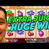 EXTRA JUICY SLOT BONUS BIG WIN WITH RETRIGGER!