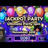 Jackport Party Ultimate Party Spin Slot Machine First Look Bonus BIG Win