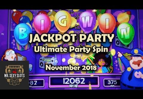 Jackport Party Ultimate Party Spin Slot Machine First Look Bonus BIG Win