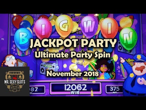 Jackport Party Ultimate Party Spin Slot Machine First Look Bonus BIG Win