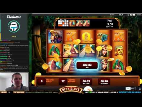 SUPER MEGA WIN on Montezuma Slot – £0.90 Bet