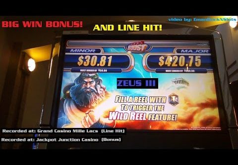 Zeus 3 Slot Machine  BIG WIN Bonus & Line Hit