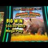 RAGING RHINO RAMPAGE – New Slot, BIG WIN + $50 Mega Play Bets!