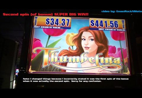 Thumbelina Slot Machine Second Bonus Spin SUPER BIG WIN!