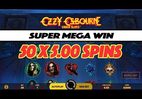 SUPER MEGA WIN on the NEW Ozzy Osbourne™ Slot by NetEnt – 50 x £5 Spins