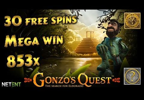 Gonzo Quests 30 free spins mega win 853X. Netent slot