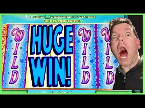 BRENT & DAD!!  A HUGE WIN ON “WIZARD OF OZ”!! MAX BET!! SLOT MACHINE POKIES