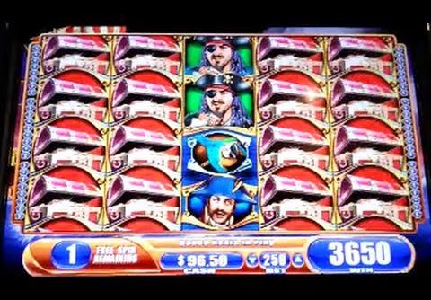 Pirate Ship Max Bet Bonus Huge Super Big Win WMS Slot Machine