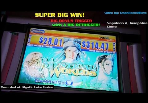 Mystical Worlds Slot Machine BIG Trigger and Retrigger — SUPER BIG WIN!