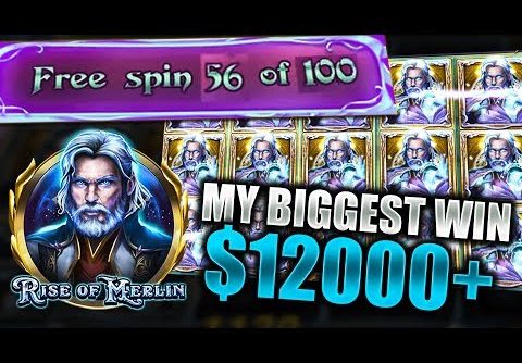 INSANE $12000+ RISE OF MERLIN SLOT WIN! 1100x