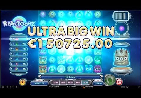 WORLD BIGGEST WIN ON REACTOONZ 150 000€ SLOTS