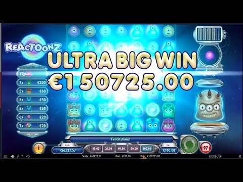 WORLD BIGGEST WIN ON REACTOONZ 150 000€ SLOTS