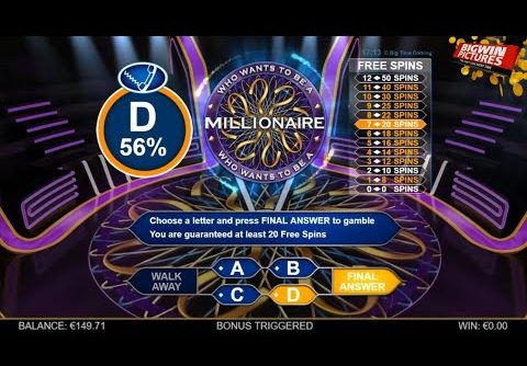 Who Wants To Be A Millionaire Slot – 20 Spins BIG WIN!