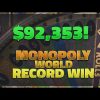90,000$+ INSANE WIN ON MONOPOLY (World record on video)