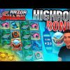 RAZOR SHARK HIGHROLL BONUS | HUGE WIN ON PUSH GAMING ONLINE SLOT MACHINE