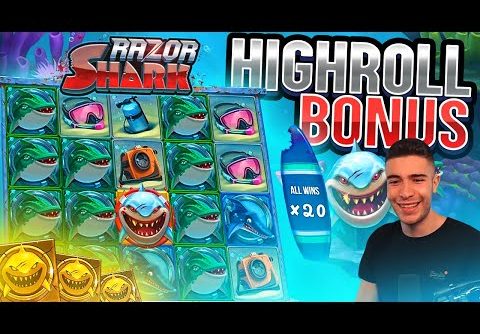 RAZOR SHARK HIGHROLL BONUS | HUGE WIN ON PUSH GAMING ONLINE SLOT MACHINE