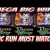 MEGA BIG WIN!!! 9 BONUSES!!! EPIC RUN ON PIRATE SHIP SLOT MACHINE!!!