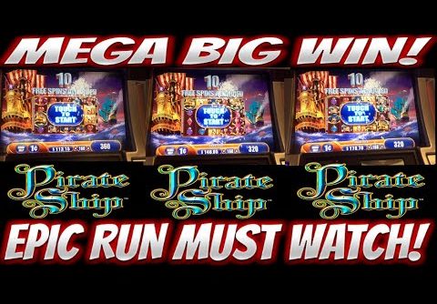 MEGA BIG WIN!!! 9 BONUSES!!! EPIC RUN ON PIRATE SHIP SLOT MACHINE!!!