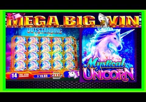 FULL SCREEN!!! HUGE MEGA WINS! Mystical Unicorn WMS Slot Machine!