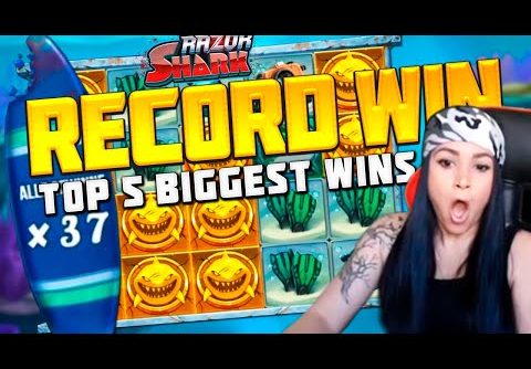 TOP 5 BIGGEST SLOTS WINS OF THE WEEK | CASINO GAMES | RECORD WIN | 8762x IN THE RAZOR SHARK SLOT