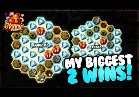 MY BIGGEST BACK TO BACK SLOT WINS.. INSANE Honey Rush Bonuses! ($10000+)