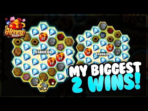 MY BIGGEST BACK TO BACK SLOT WINS.. INSANE Honey Rush Bonuses! ($10000+)