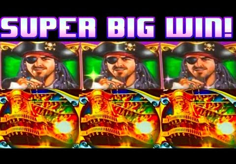 **SUPER BIG WIN!** RETRIGGER! Pirate Ship *WMS* Slot Machine Bonus Wins!