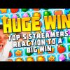 TOP 5 STREAMERS ‘ REACTION TO A BIG WIN | FRUIT PARTY SLOT