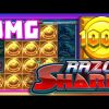 RAZOR SHARK💧 SLOT BONUS HUNT BIG WIN NON STOP BONUS AND GOLDEN COINS!!!😵