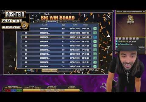ROSHTEIN Record win 100 000 € on Dragon Fall slot   Top 5 Best Wins of Stream