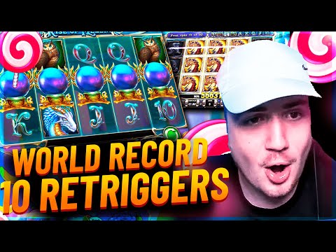 Bidule Record win 10 RETRIGGERS on  Rise of Merlin slot – TOP 5 mega wins in casino online