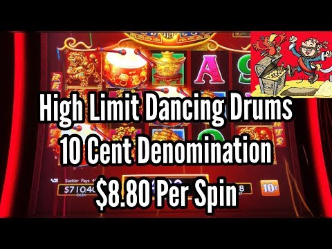 BIG WIN High Limit Dancing Drums Slots $8 80 Per Spin With Bonuses