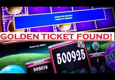 WILLY WONKA SLOT $5,000.00 Golden Ticket Found * HANDPAY * JACKPOT * HUGE WIN * 10,000x+