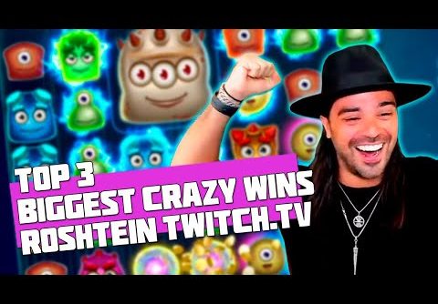 ROSHTEIN | TOP 3 BIGGEST CRAZY WINS IN CASINO TWITCH  | SLOT MACHINE