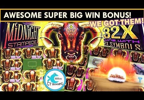 AWESOME BONUS! SUPER BIG WIN! Midnight Stampede Slot Machine –  Retriggers Galore!