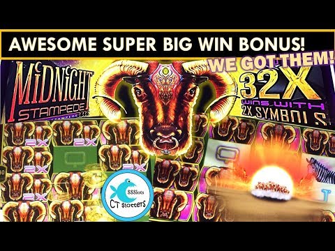 AWESOME BONUS! SUPER BIG WIN! Midnight Stampede Slot Machine –  Retriggers Galore!
