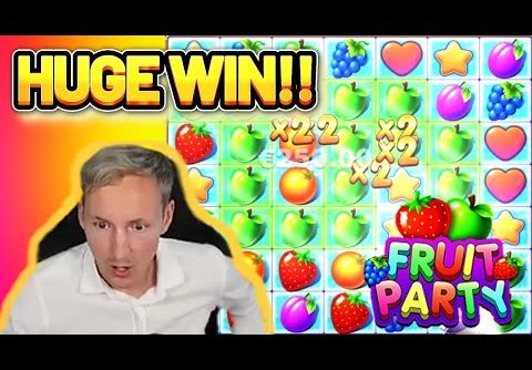 HUGE WIN! FRUIT PARTY BIG WIN – €5 bet on CASINO Slot from CasinoDaddys LIVE STREAM (OLD WIN)