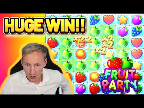 HUGE WIN! FRUIT PARTY BIG WIN – €5 bet on CASINO Slot from CasinoDaddys LIVE STREAM (OLD WIN)