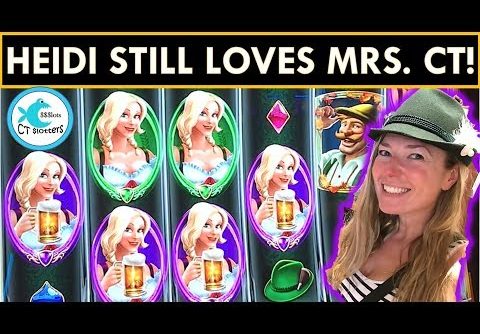 BIG WIN SESSION ON FREE PLAY! HEIDI KEPT BONUSING! HEIDI’S BIERHAUS SLOT MACHINE BIG WIN!